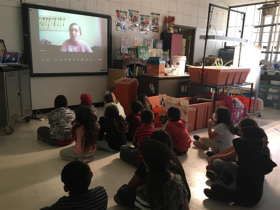 students enjoy a virtual lesson before planting